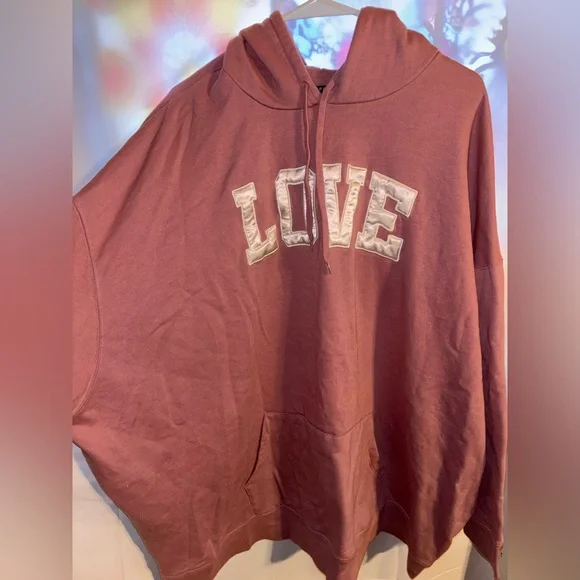 Torrid Pink Hoodie with Love Graphic - Picture 1 of 3